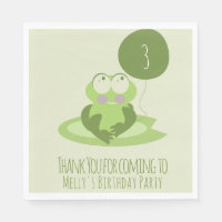 Cute Frog Birthday Green Balloon Thank You 