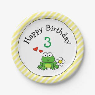 Cute Frog Birthday Party Paper Plate