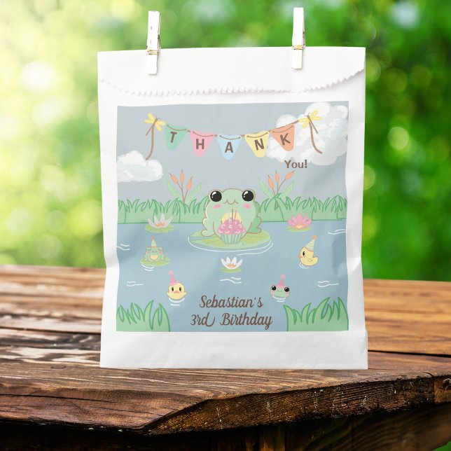 Cute Frog Birthday Party Thank You Favour Bags (Creator Uploaded)