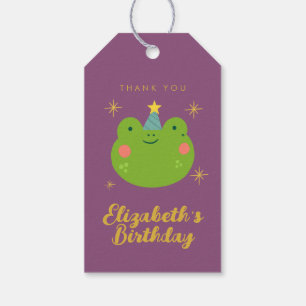 Cute Frog Birthday thank you Gift Tags