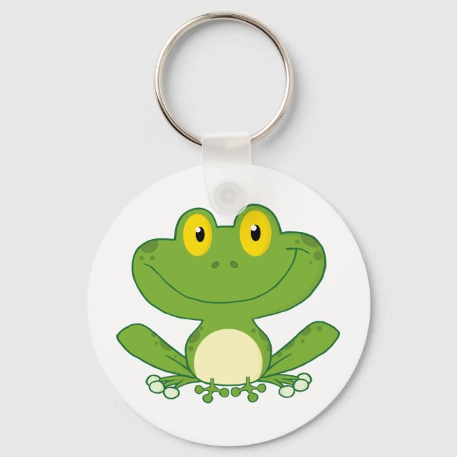 Cute Frog Cartoon Character Key Ring (Front)