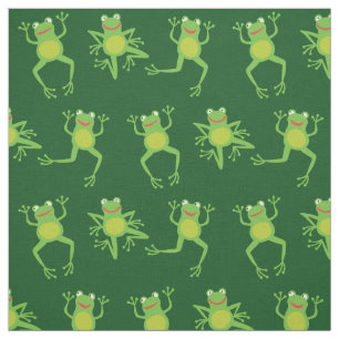 Cute Frog Cartoon Kids Fabric