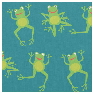 Cute Frog Cartoon Kids Fabric