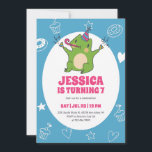Cute Frog Cartoon Party Animal Kids Birthday Invitation<br><div class="desc">Cute design for kids,  boys or girls who love animals. Perfect for autumn animal birthday party or fall season baby shower. You can customise the wording to fit other occasions.</div>