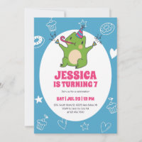 Cute Frog Cartoon Party Animal Kids Birthday