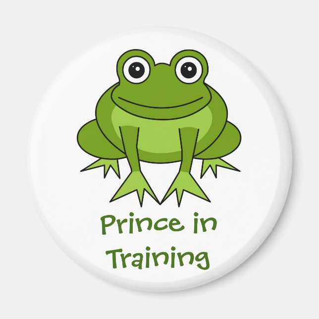Cute Frog Cartoon - Prince in Training Magnet (Front)