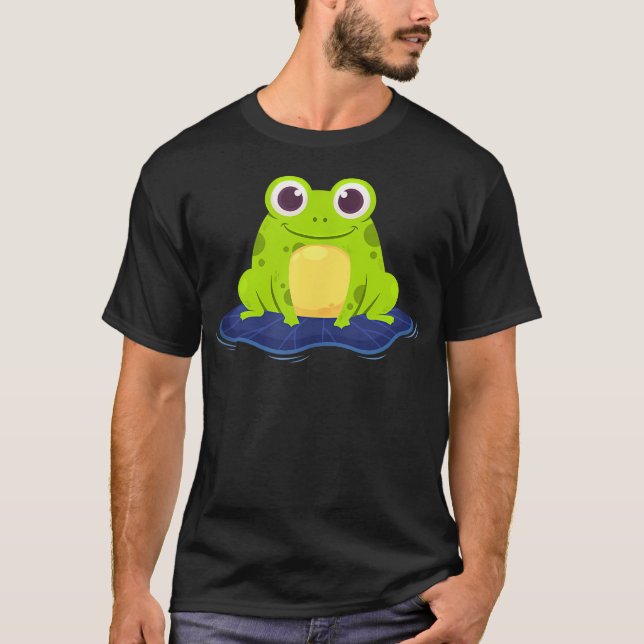 Cute Frog Cartoon T-Shirt (Front)