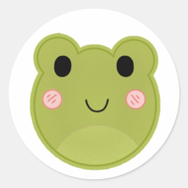 cute frog classic round sticker (Front)