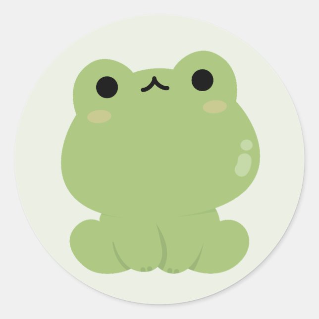 Cute Frog Classic Round Sticker (Front)