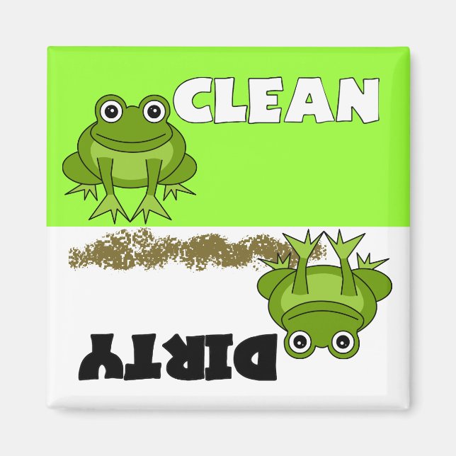 Cute Frog Clean / Dirty Dishwasher Magnet (Front)