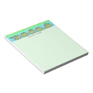 Cute Frog colourful gradient Personalised name Notepad