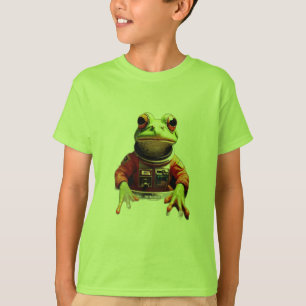 Cute Frog Commander in Space Shuttle T-Shirt
