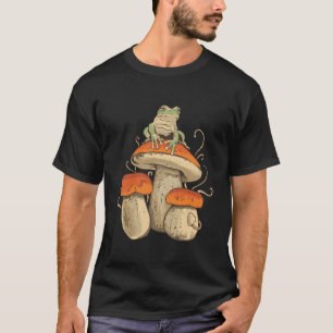 Cute Frog Cottagecore With Mushroom Animal Botanic T-Shirt
