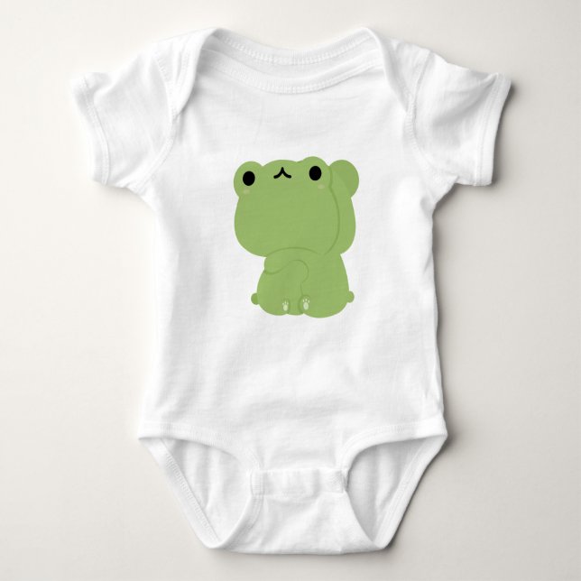 Cute Frog Couple Baby Bodysuit (Front)