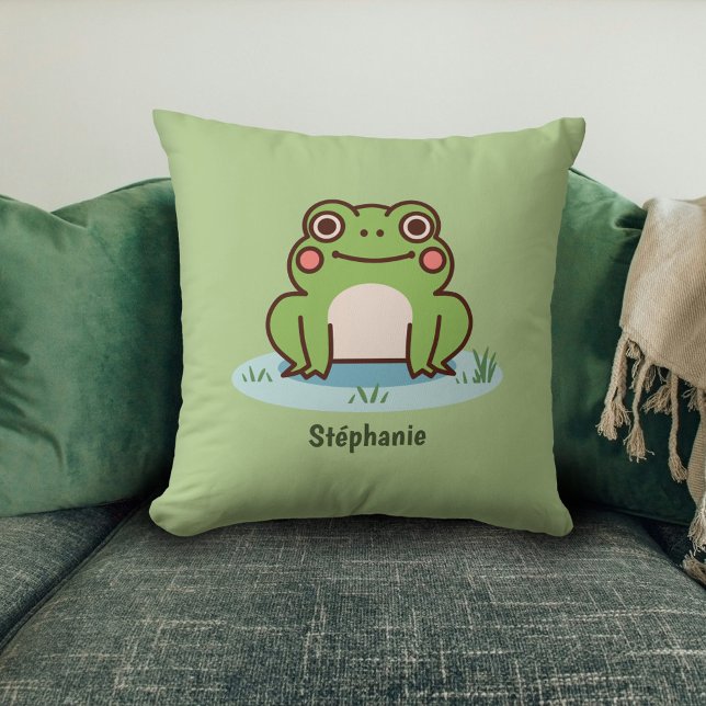 Cute Frog  Cushion (Cute Frog Green Pillow)