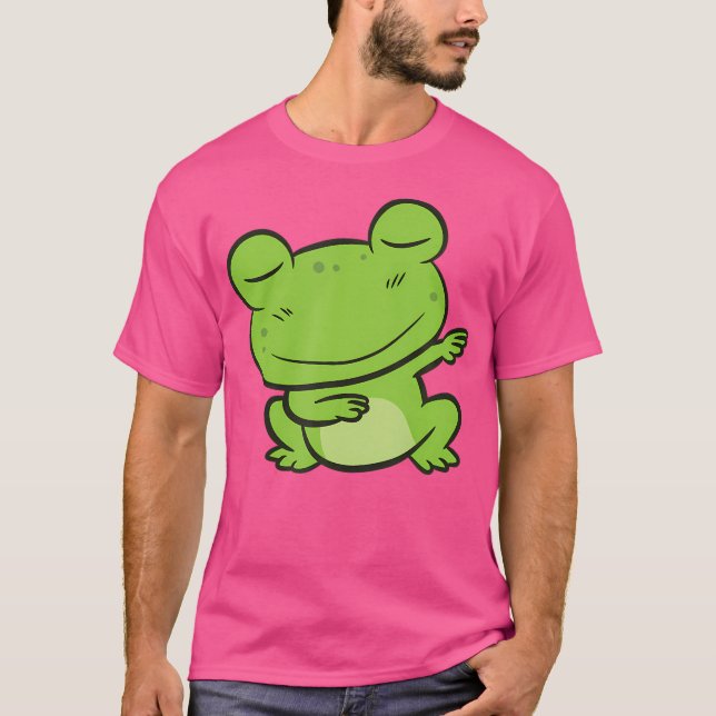 Cute Frog Dabbing Dancing Frog T-Shirt (Front)