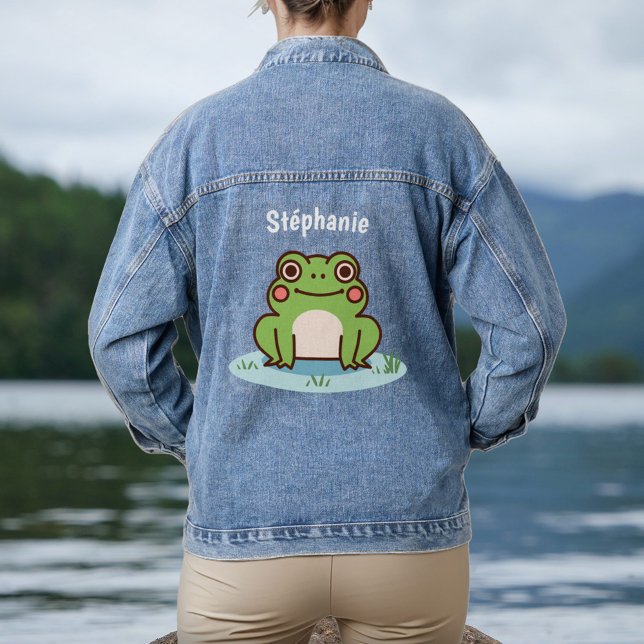 Cute Frog Denim Jacket (Cute Frog Denim Jacket)