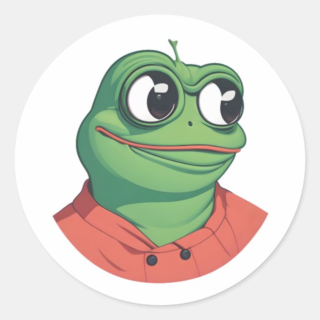 Cute Frog Design for Gamers and Animal Lovers Classic Round Sticker (Front)
