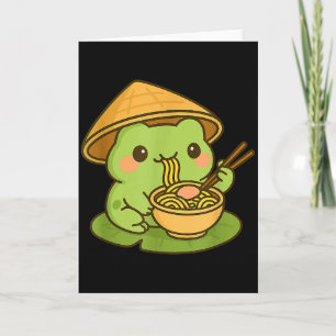 Cute Frog Eating Ramen Anime Japanese Gifts Men Wo Card