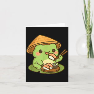 Cute Frog Eating Sushi Anime Japanese Men Women Ki Card