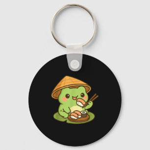 Cute Frog Eating Sushi Anime Japanese Men Women Ki Key Ring