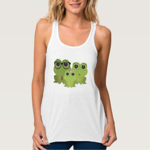 Cute Frog Family Illustration – Mom Dad Baby Frogs Singlet