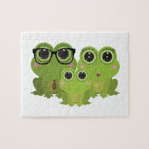 Cute Frog Family Jigsaw Puzzle