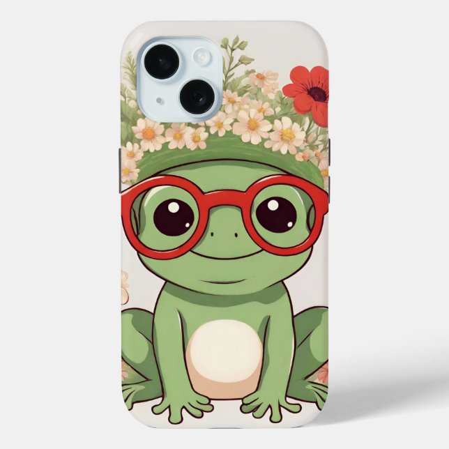 Cute Frog Flower Headband Case-Mate iPhone Case (Back)
