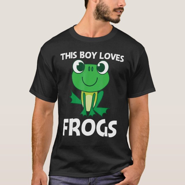 Cute Frog For Boys Kids Forest Zoo Pet Animal Catc T-Shirt (Front)