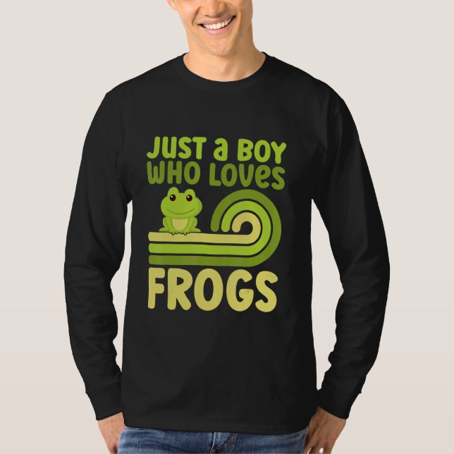 Cute Frog For Boys Kids Toad Catcher Pet Animal T-Shirt (Front)