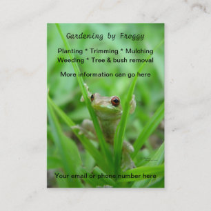 Cute frog Gardening landscaping Business Cards