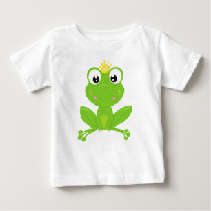 Cute Frog, Green Frog, Crown, Frog Prince Baby T-Shirt