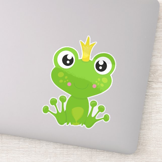 Cute Frog, Green Frog, Frog Prince, Crown (Detail)