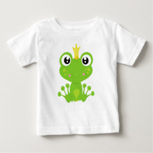 Cute Frog, Green Frog, Frog Prince, Crown Baby T-Shirt