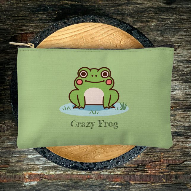 Cute Frog Green Zipped Pouch (Cute Frog Zipped Pouch)