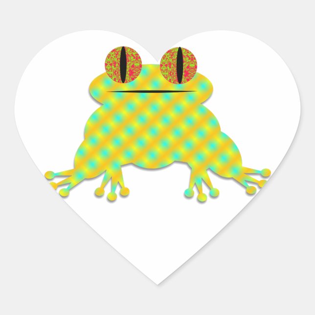 Cute Frog Heart Sticker (Front)