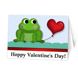 Cute Frog Hoppy Valentine's Day Holiday Card