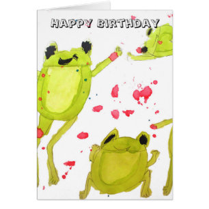 Cute frog illustration birthday
