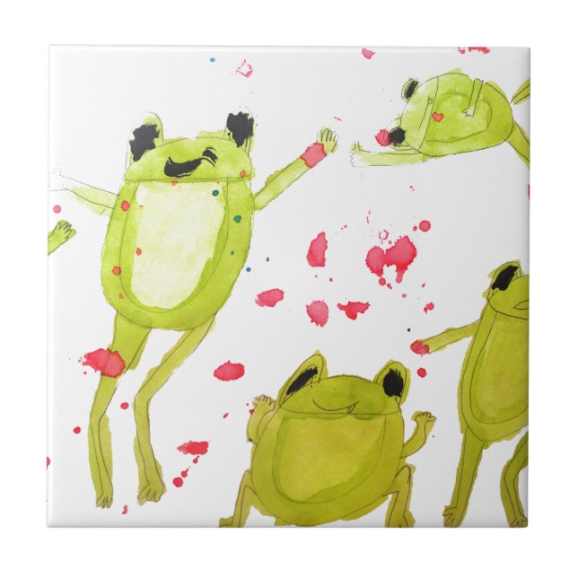 Cute frog illustration tile (Front)