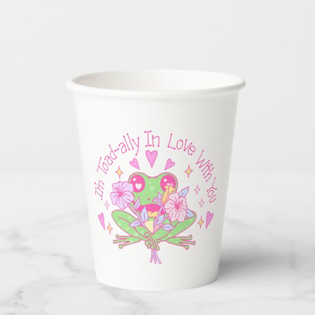 Cute Frog - I'm Totally In Love With You Paper Cups (Front)