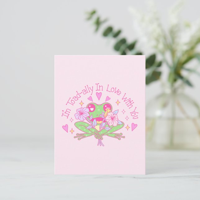 Cute Frog - I'm Totally In Love With You Postcard (Standing Front)