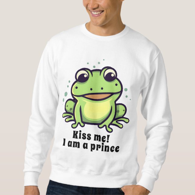 Cute frog kiss me sweatshirt (Front)