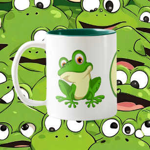 Cute frog lovers add message Two-Tone coffee mug