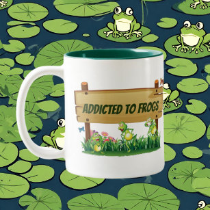 Cute frog lovers add name Two-Tone coffee mug
