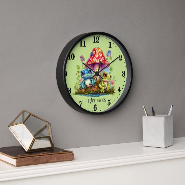 cute frog lovers add text clock (Office)