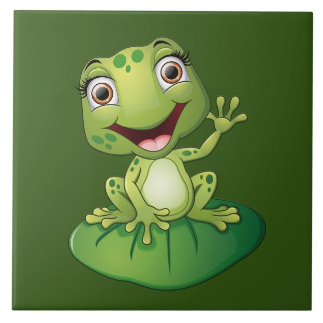 cute frog lovers animal tile (Front)