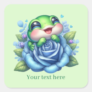 Cute frog lovers customizable  square sticker