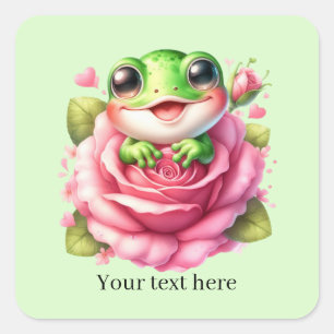 Cute frog lovers customizable  square sticker