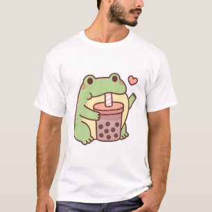 Cute Frog Loves Drinking Bubble Tea T-Shirt