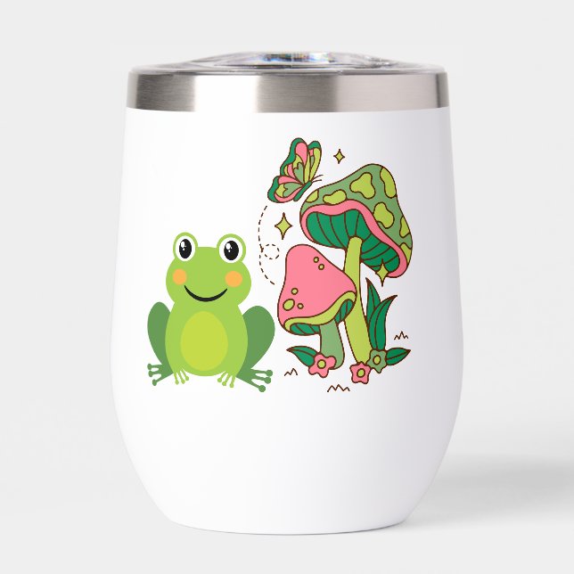 cute frog, mushrooms and butterfly (Front)